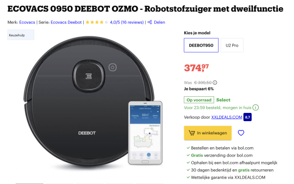 Stofzuigrobot Met Dweilfunctie