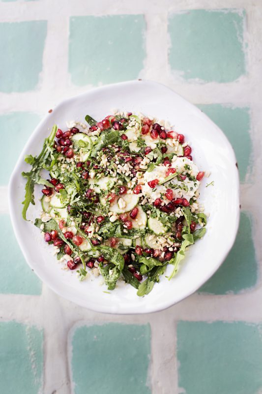 Salad With Couscous And Pomegranate Seeds From The Restaurant La Famille, Marrakesh, Morocco