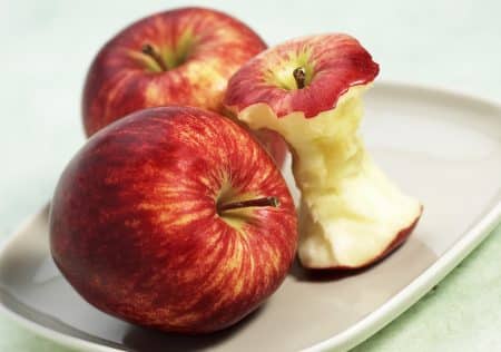 Royal Gala Apple And Core Malus Domestica, klokhuis appel