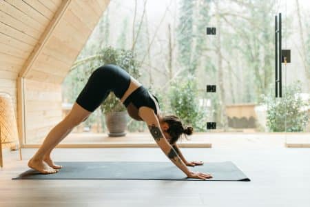 Vrouw Doet Aan Pilates